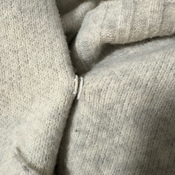 One Grey Day Heather Gray Long Cardigan with Shawl Collar and Geometric Pattern - Picture 9 of 15